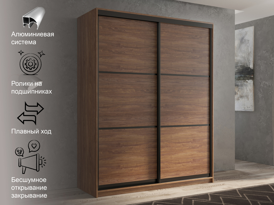 Шкафы-купе 2-х дверные, Шкаф-купе 2х дверный Кааппи 4 160х60