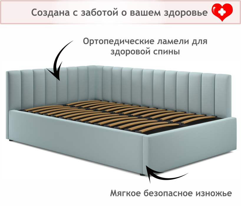 Мягкая кровать, Мягкая кровать Milena 1200 с подъемным механизмом