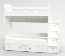 Для подростка, Трехъярусная кровать Юниор, Белое Дерево