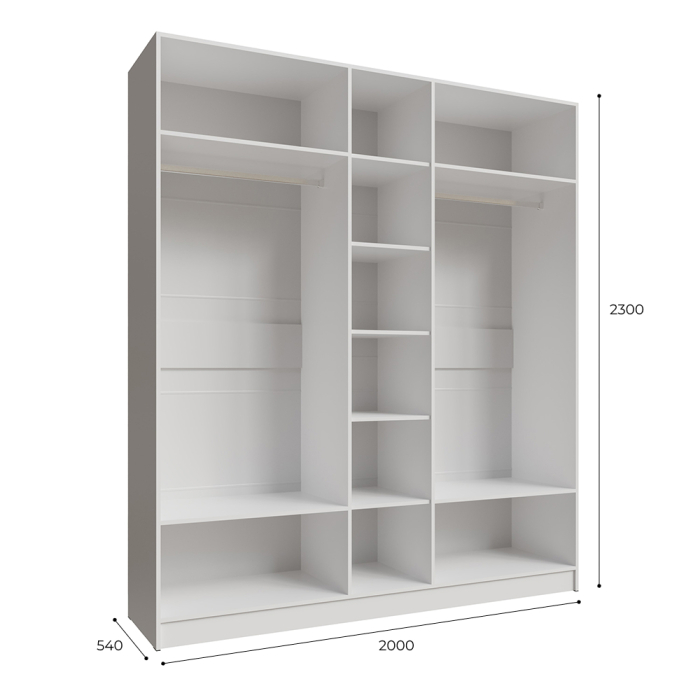 Шкафы распашные, Распашной шкаф с зеркалом Мадрид 2.0