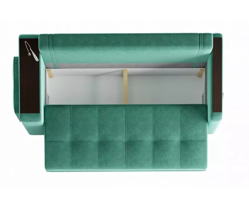 Диваны с ящиком для белья, Диван-кровать прямой Smart 4 пуф слева Велюр