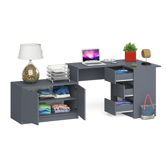 Угловые, Тумба широкая Мори 900 и угловой стол компьютерный Мори правый