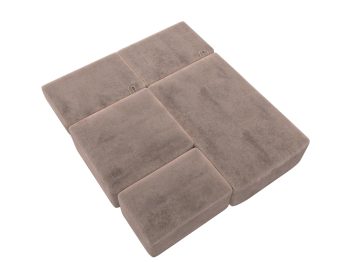 Диван угловой модульный с пуфом Лига-060 НПБ угол универсальный, велюр TOWER