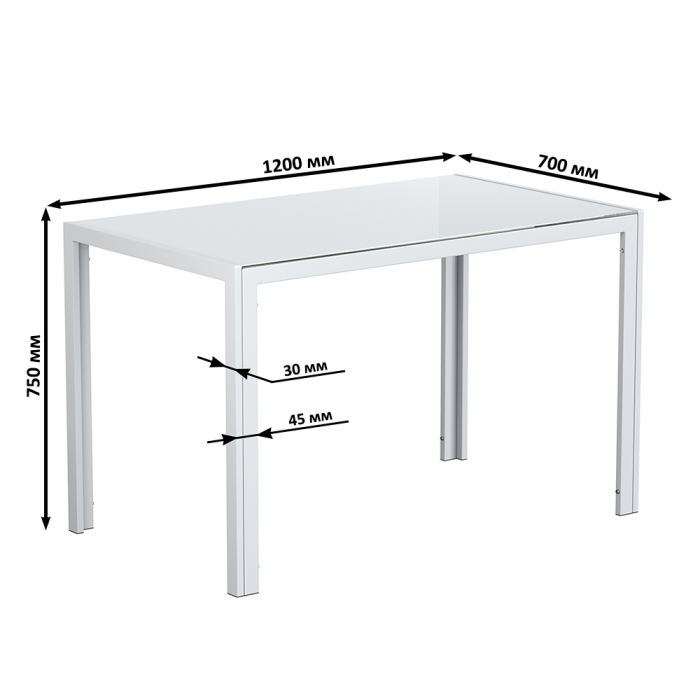 Обеденные столы, Стеклянный обеденный стол Мебель--24 DT-1481