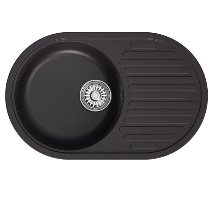 Кухонные мойки, Мойка ML-GM16 овальная с крылом, 730*460*180мм NEW*