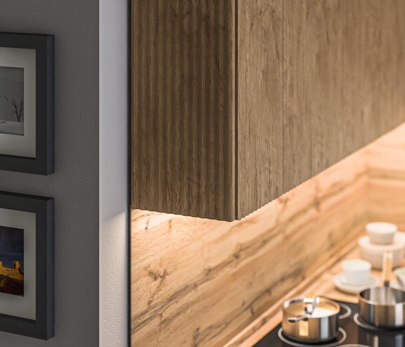 Кухонные гарнитуры, Кухонный гарнитур Регина Песочный/Лофт Диамант серый, МДФ Джаз Акация светлая 2х2 м