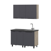 Кухонные гарнитуры, КГ Этна Софт Графит 2_1,3