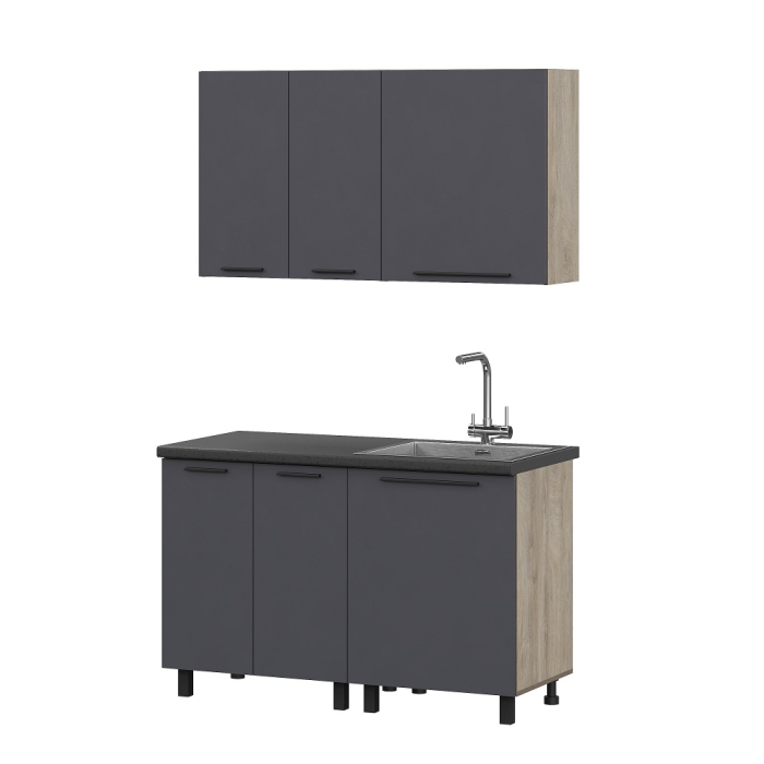 Кухонные гарнитуры, КГ Этна Софт Графит 2_1,3