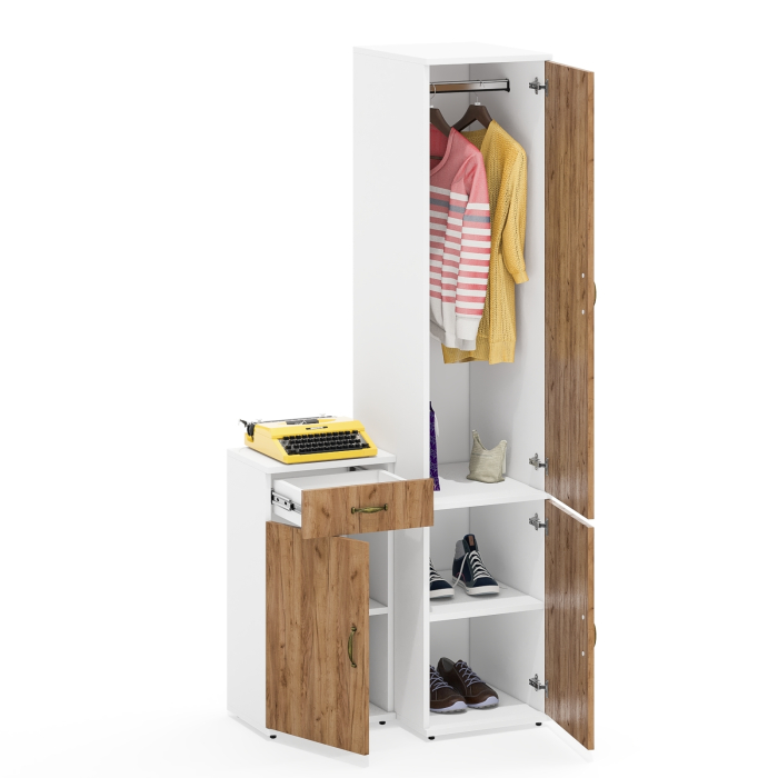 Домашние кабинеты, Пенал 23Б и тумба с выдвижным ящиком и дверкой Лидер-8