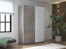 Шкафы-купе 2-х дверные, Шкаф-купе Прайм 2х дверный ДСП/Белый Глянец 120х57х230