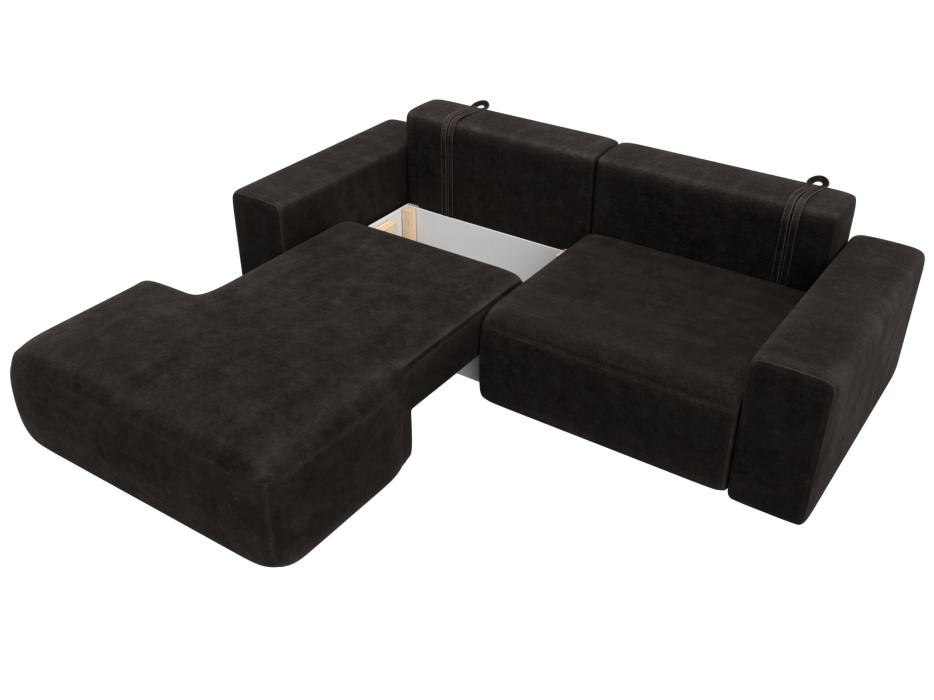 Диваны угловые в гостиную, Диван угловой Лига-036 НПБ Классик левый угол, велюр BRUT