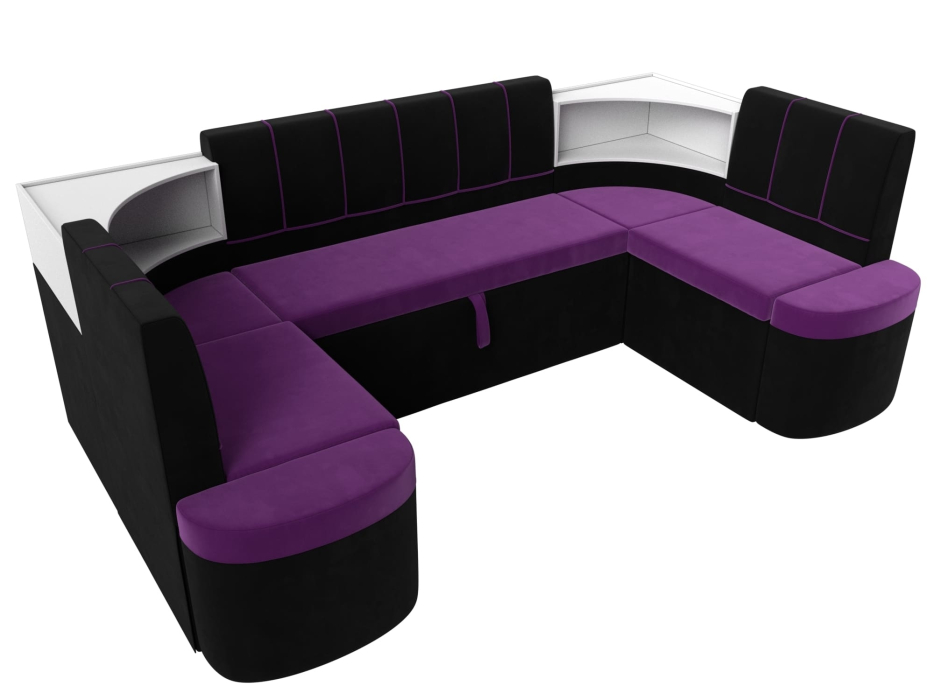 Кухонные уголки, Кухонный П-образный диван Тефида, микровельвет