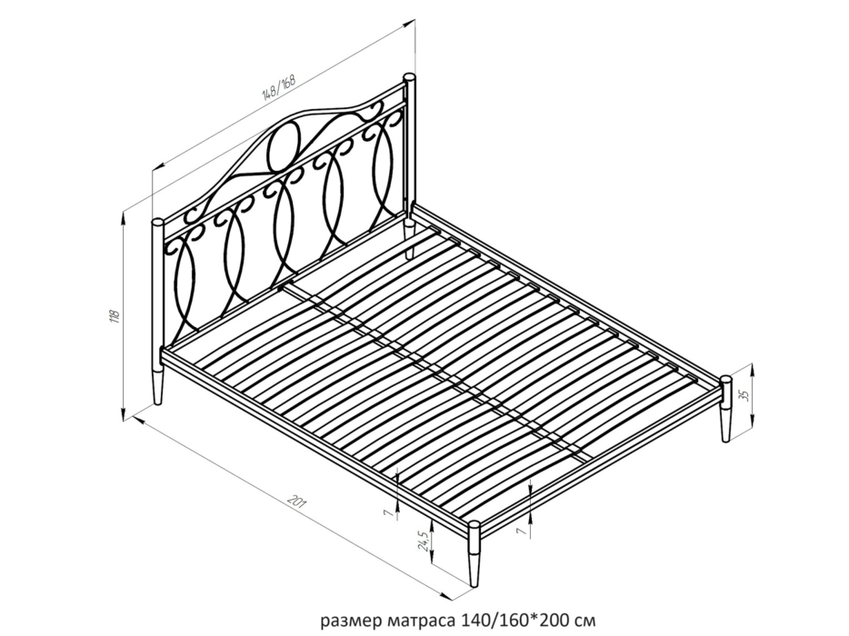 Кованые кровати, Кровать ЭЛЕГИЯ 140