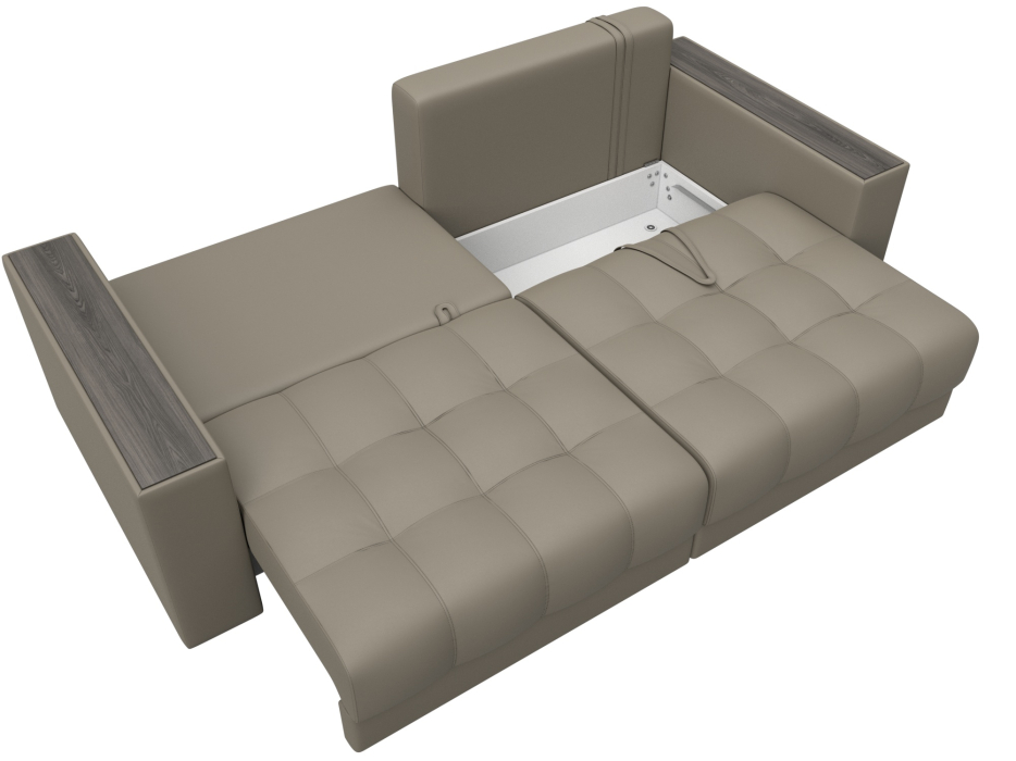 Диваны еврокнижки, Диван прямой с декором Лига-049 НПБ, экокожа GRIFON