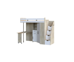 Кровать-чердак Карамель 77-03 Дуб сонома