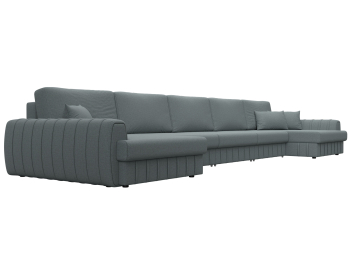 Диван П-образный Лига-057 НПБ МегаЛонг, рогожка Амур