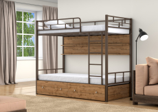 Для подростков, Двухъярусная кровать Валенсия ящики полка дуб ватан