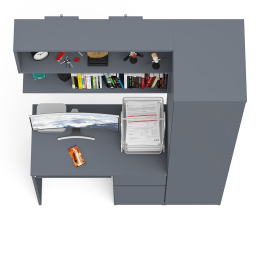 Пенал Мори однодверный на 400.1 с компьютерным столом Мори МС-1 правый и полкой 900