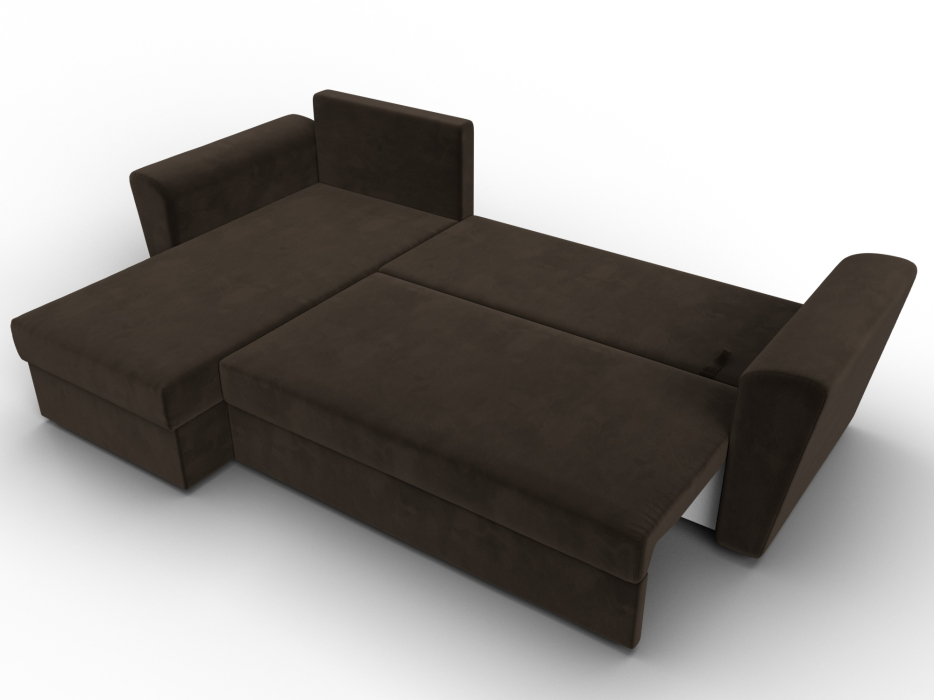 Диваны угловые в гостиную, Угловой диван Амстердам Лайт левый угол, микровельвет