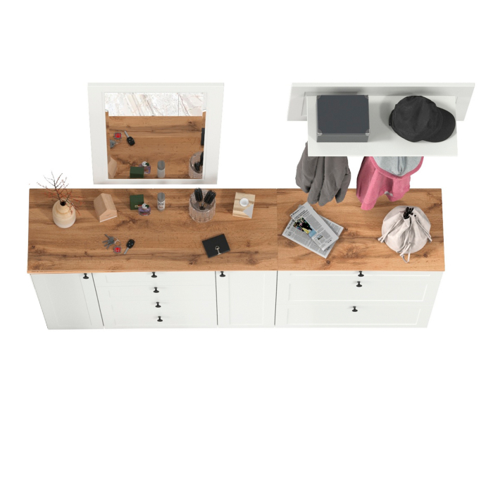 Прихожие, Мебель для прихожей Остин № 56 с вешалкой и зеркалом