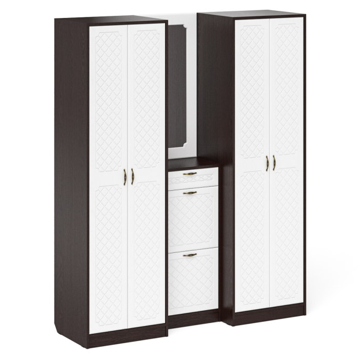 Прихожие, Модульная мебель в прихожую П-6 № 14 МДФ фрезеровка ромб