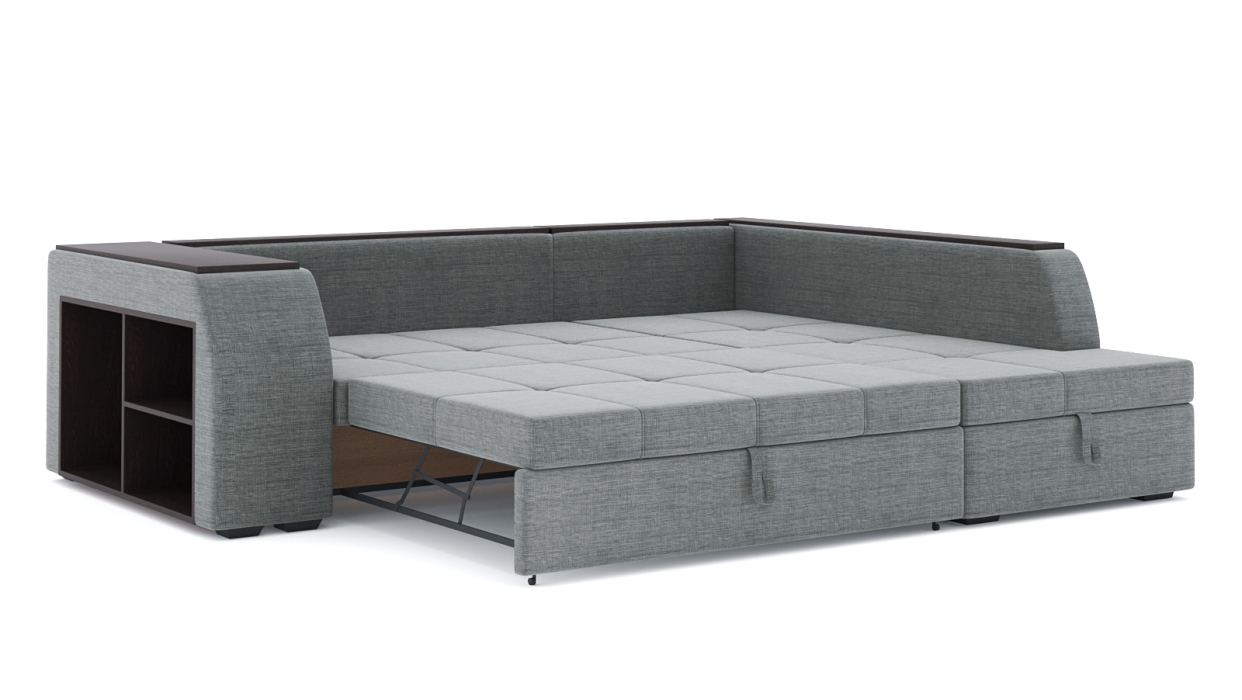 Диваны угловые в гостиную, Диван-кровать угловой Брюссель дельфин, рогожка