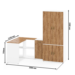 Шкаф для белья Лидер-8 19Б с письменным столом и тумбочкой МД 3.15