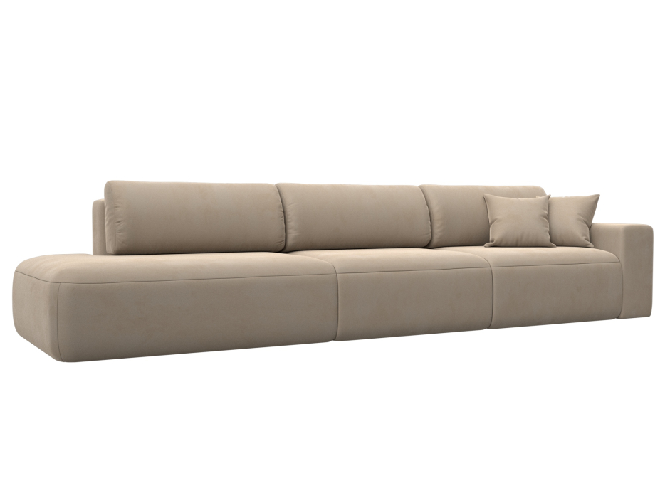 Диваны еврокнижки, Диван прямой Лига-036 Модерн Лонг подлокотник справа, велюр