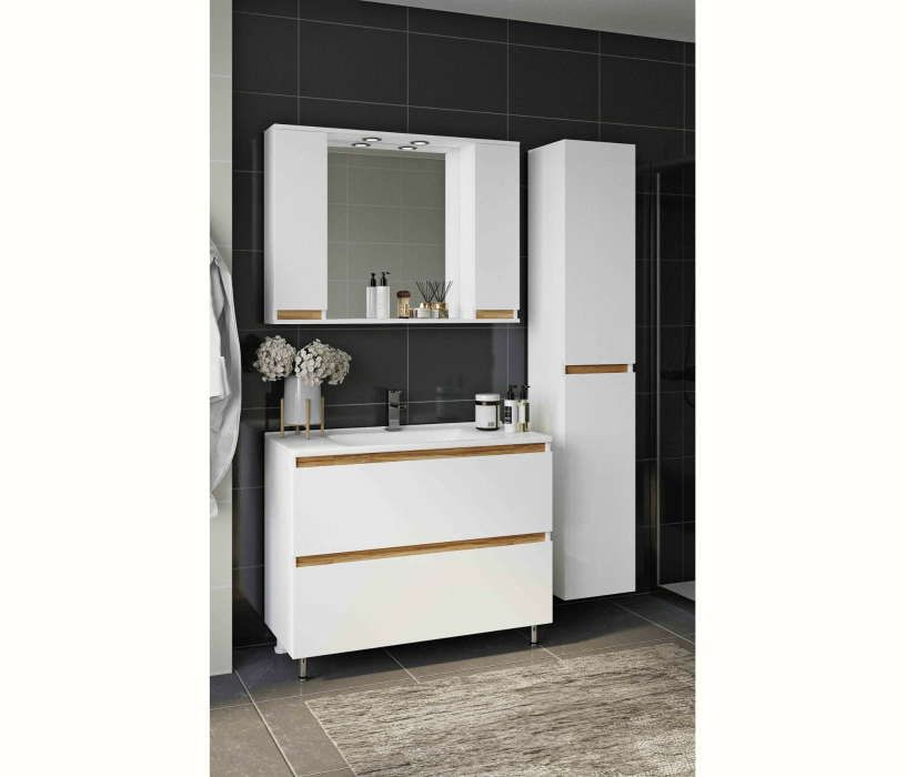 Зеркала, Зеркало-шкаф Francesca Avanti  Венеция Bianco 100 белый 2 шкафа