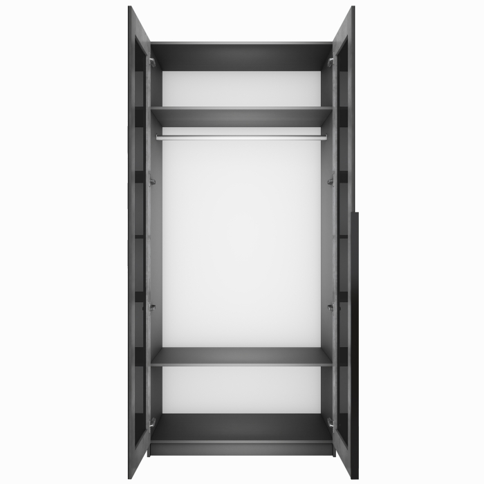 Шкафы распашные, Шкаф распашной Е1 Локер 101x52.5x220 см, с черным стеклом