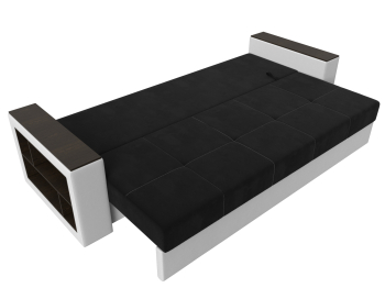 Диван прямой Дубай Лайт полки слева, микровельвет/экокожа