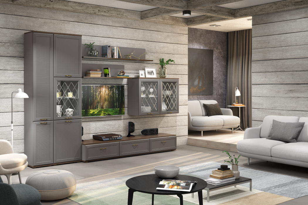 Стенки для гостиной, Модульная гостиная Карина композиция 1