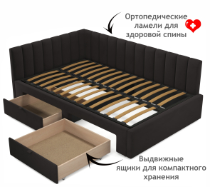 Мягкая кровать-тахта Milena 1200 c ящиками