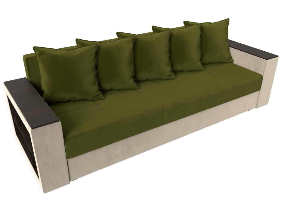 Диваны кровати со спальным местом, Диван прямой Дубай Лайт полки слева, микровельвет