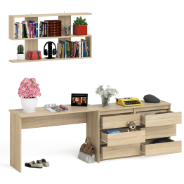 Мори стол письменный 1200.1 с полкой 1200 и широким комодом