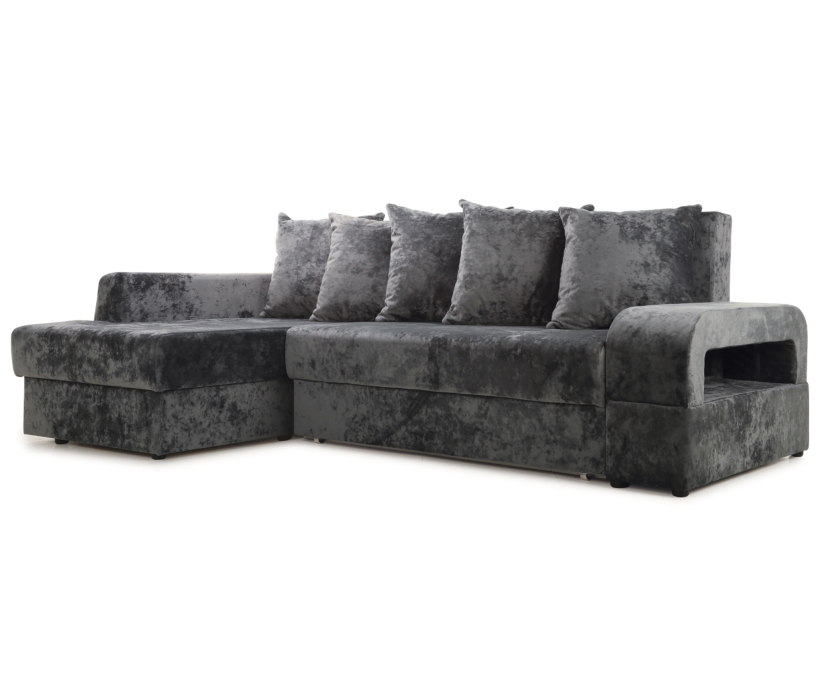 Диваны угловые в гостиную, Угловой диван Марго 1 левый, велюр