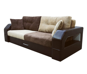 Диван-кровать еврокнижка Манчестер с подсветкой, 160, велюр/экокожа