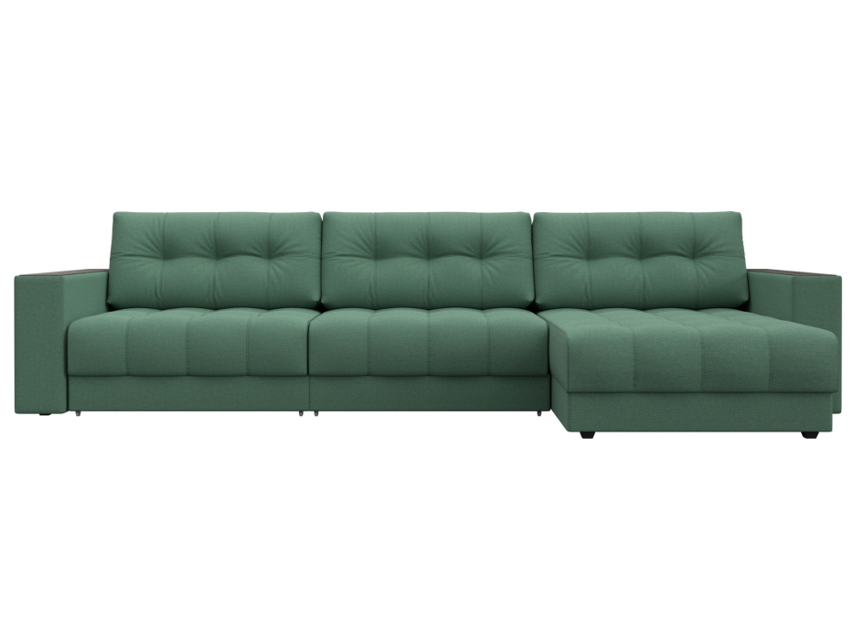 Дизайнерские диваны для гостиной, Диван угловой с декором Лига-049 НПБ Лонг, рогожка Амур