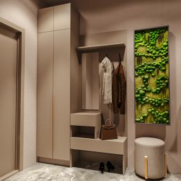 Прихожая Голд Бостон вешалка В1 со шкафом и антресолью