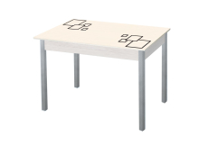 Обеденные столы, Альфа стол обеденный фотопечать опора квадро серебристый металлик 