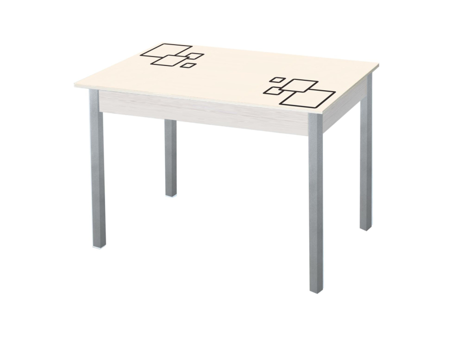 Обеденные столы, Альфа стол обеденный фотопечать опора квадро серебристый металлик 