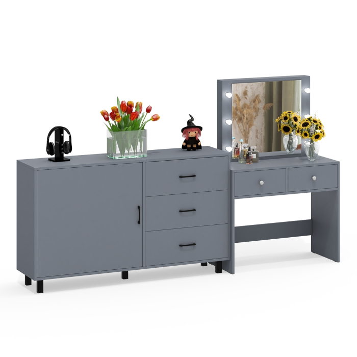 Туалетные столики, Косметический столик с лампочками СТ-5 и комод-тумба 122-1504