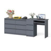 Домашние кабинеты, Комод Мори МК1200 6-ть ящиков со столом компьютерным МС-6 левым