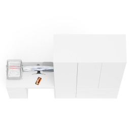 Компьютерный стол с тумбой с дверкой и ящиком левый и шкаф-комод Мори МШ1200-1