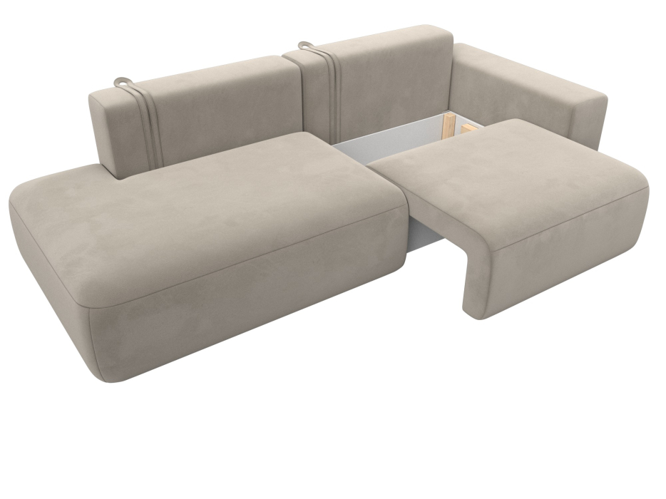 Диваны еврокнижки, Диван прямой Лига-036 Модерн подлокотник справа, микровельвет