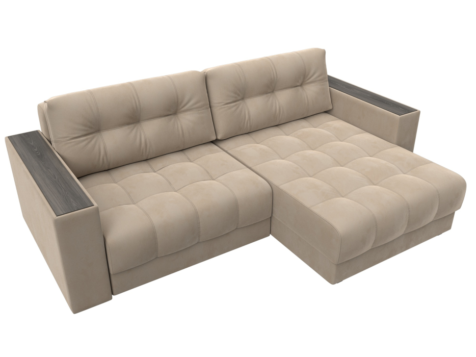 Дизайнерские диваны для гостиной, Диван угловой с декором Лига-049 НПБ, велюр SEVEN