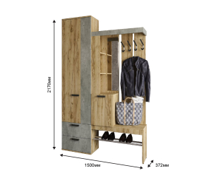 Прихожая Трамп, крафт/бетон