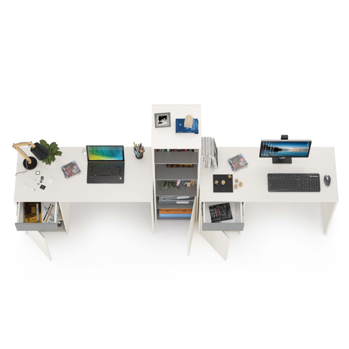 Компьютерные столы, Два письменных стола и открытый стеллаж Торонто № 15