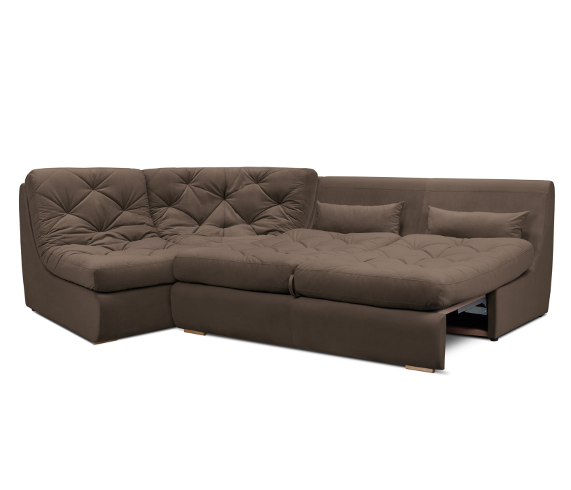 Диваны угловые в гостиную, Модульный угловой диван Борнео со спальным местом, велюр