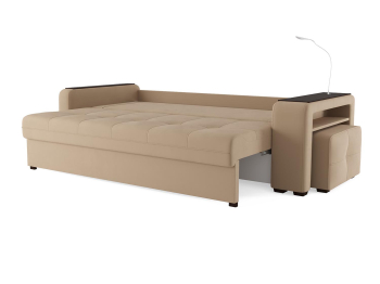 Диван-кровать прямой Smart 4 пуф справа Велюр